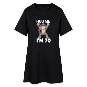 70 birthday - 70 years - hug - Women’s T-Shirt Dress - black - Front