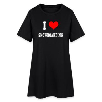 J'adore le snowboard - Robe T-shirt Femme - noir - Devant