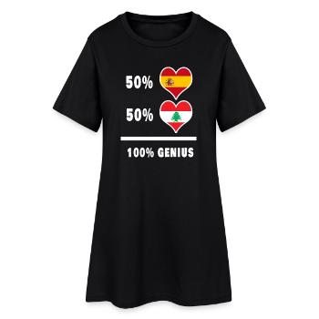 Libanon und Spanien Genie / Geschenk - Frauen T-Shirt-Kleid - Schwarz - Vorne