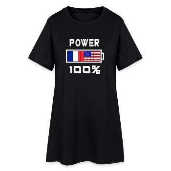 The U.S. and France power 100% - Women’s T-Shirt Dress - black - Front