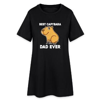 Capybara Père Capybara - Robe T-shirt Femme - noir - Devant