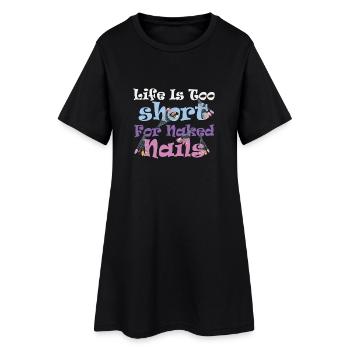 La vie est trop courte pour la technologie des ongles nue - Robe T-shirt Femme - noir - Devant
