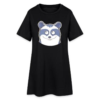 Raton laveur - Robe T-shirt Femme - noir - Devant