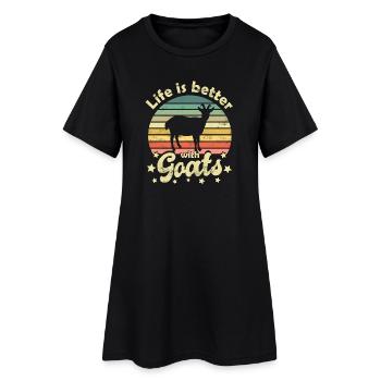 Chèvres - Robe T-shirt Femme - noir - Devant