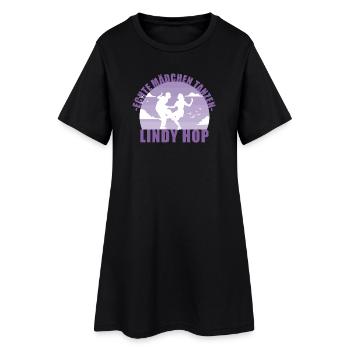 Echte Mädchen tanzen Lindy Hop Geschenk - Frauen T-Shirt-Kleid - Schwarz - Vorne