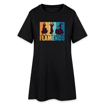 Flamenco Tänzerin Vintage Retro Tanz Geschenk - Frauen T-Shirt-Kleid - Schwarz - Vorne