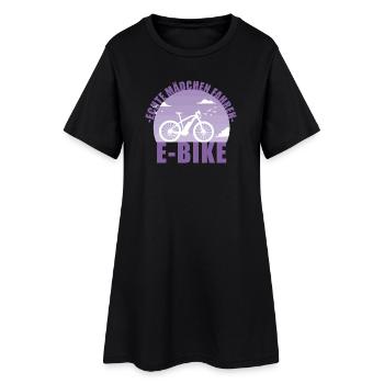 E-Bike Fahrrad E Bike Akku Geschenk - Frauen T-Shirt-Kleid - Schwarz - Vorne
