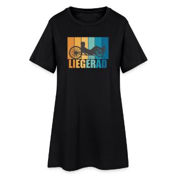 Liegerad Vintage Retro Radsport Bike Geschenk - Frauen T-Shirt-Kleid - Schwarz - Vorne