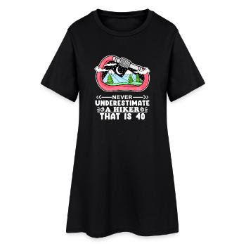 Wandern 40. Geburtstag Wanderer Berg Berge - Frauen T-Shirt-Kleid - Schwarz - Vorne