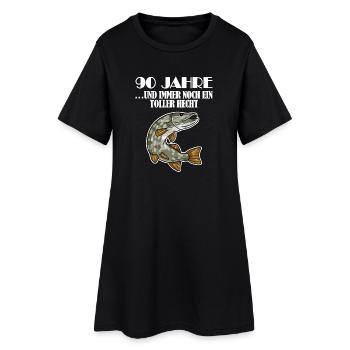 90. Geburtstag Angler Lustiger Spruch - 90 Jahre - Frauen T-Shirt-Kleid - Schwarz - Vorne