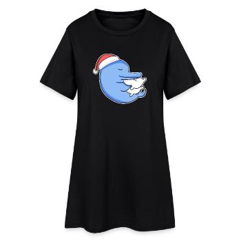 Dauphin Noël Sommeil Sommeil Sommeil Sommeil - Robe T-shirt Femme - noir - Devant