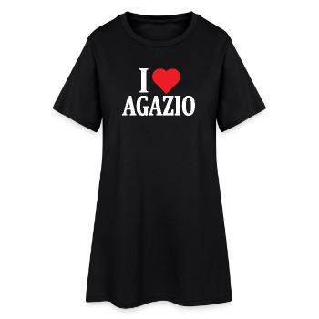 T-Shirt Agazio T-Shirt Geschenkidee T-Shirt - Frauen T-Shirt-Kleid - Schwarz - Vorne