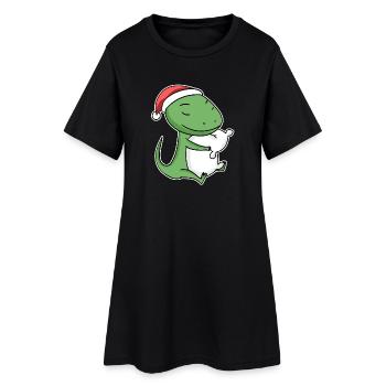 Lézard Noël Sommeil Sommeil Sommeil - Robe T-shirt Femme - noir - Devant