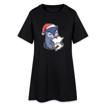 Hibou Noël Sommeil Sommeil Sommeil - Robe T-shirt Femme - noir - Devant