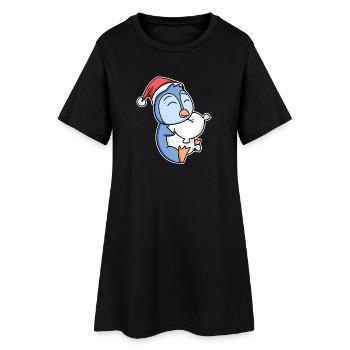 Pingouin Noël Sommeil Sommeil Sommeil - Robe T-shirt Femme - noir - Devant