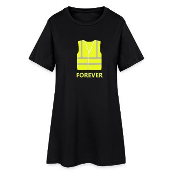 Gilet jaune - Robe T-shirt Femme - noir - Devant