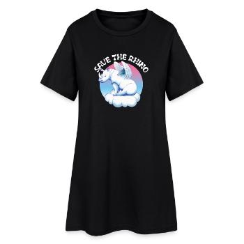 Saving the rhinos| Rhinoceros - Women’s T-Shirt Dress - black - Front