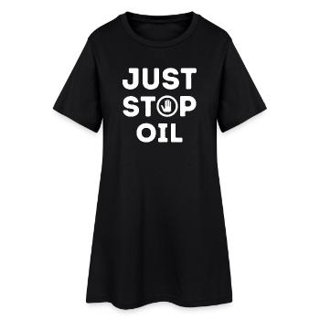 just stop oil - Robe T-shirt Femme - noir - Devant