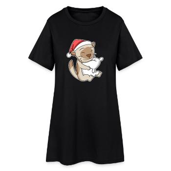 Chat birman Noël Sommeil Fatigué - Robe T-shirt Femme - noir - Devant