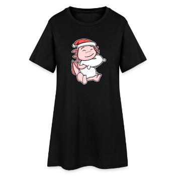 Axolotl Noël Sommeil Sommeil Sommeil Sommeil - Robe T-shirt Femme - noir - Devant