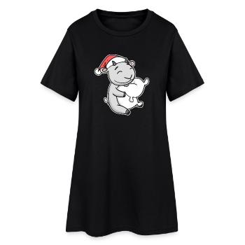 Chèvre Noël Noël Oreiller bébé - Robe T-shirt Femme - noir - Devant