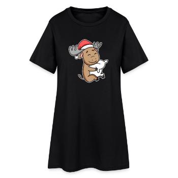 Orignal Noël Sommeil Sommeil Sommeil - Robe T-shirt Femme - noir - Devant