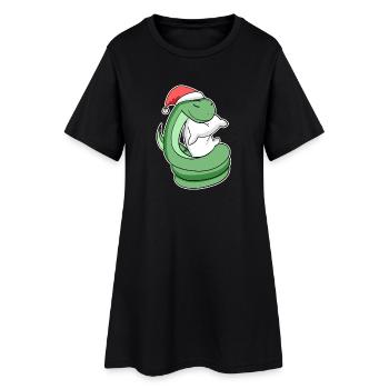 Serpent Noël Sommeil Sommeil Sommeil Sommeil - Robe T-shirt Femme - noir - Devant