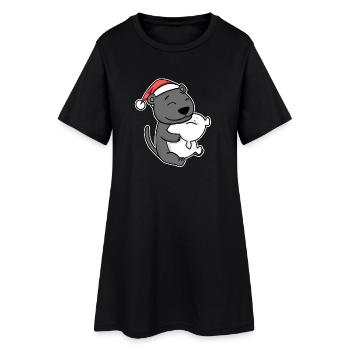Black Panther Christmas Sleep Sleep - Women’s T-Shirt Dress - black - Front