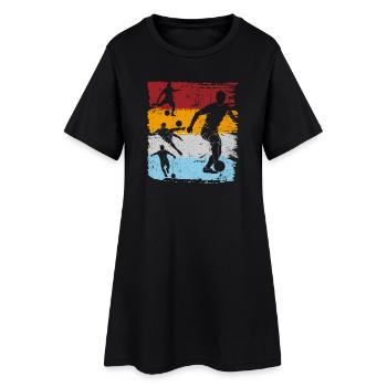 Silhouettes de football à blocs de couleurs - Robe T-shirt Femme - noir - Devant