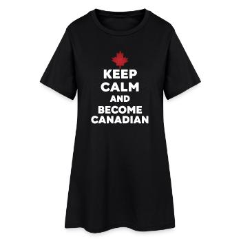 Keep Calm Become Canadian - Robe T-shirt Femme - noir - Devant