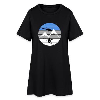 Héliski - Ski Sports d’hiver - Robe T-shirt Femme - noir - Devant