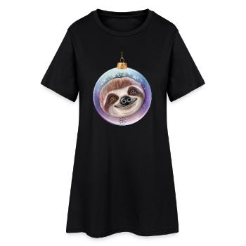 Christmas Sloth Santa - Women’s T-Shirt Dress - black - Front