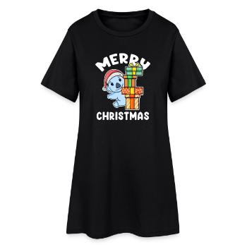 Joyeux Noël Koala avec cadeaux - Robe T-shirt Femme - noir - Devant