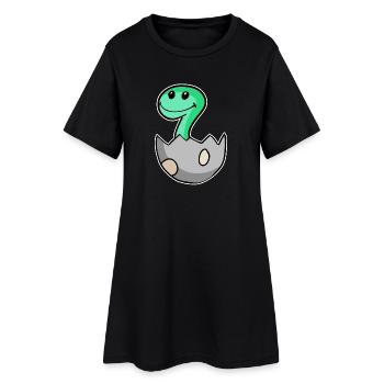 Motif Dino d’œuf de dinosaure - Robe T-shirt Femme - noir - Devant