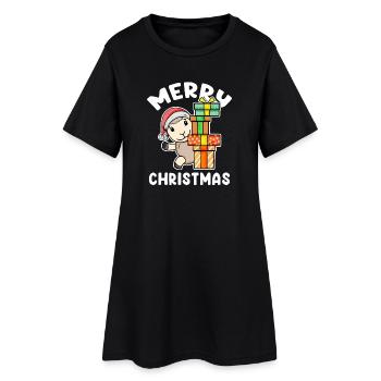 Joyeux moutons de Noël avec cadeaux - Robe T-shirt Femme - noir - Devant