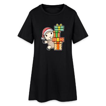Moutons de Noël avec cadeaux - Robe T-shirt Femme - noir - Devant