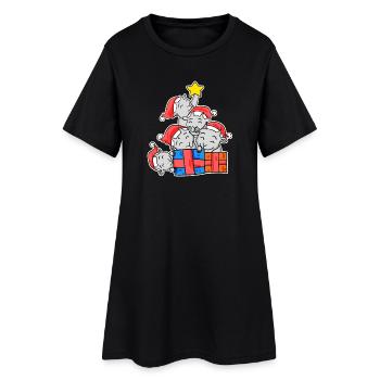Chèvres Arbre de Noël Chèvre - Robe T-shirt Femme - noir - Devant