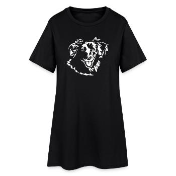 Berger des Pyrénées Kopf "Black Edition" - Frauen T-Shirt-Kleid - Schwarz - Vorne