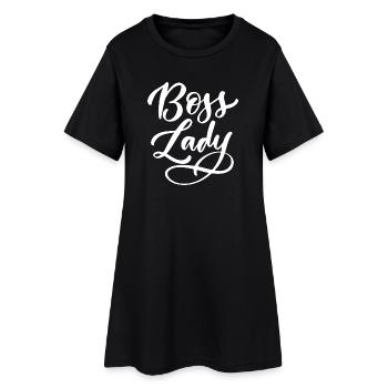 Lady Bos-s - Frauen T-Shirt-Kleid - Schwarz - Vorne