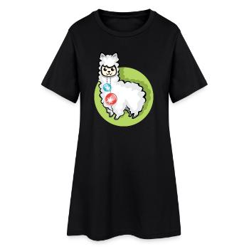 Alpaga Boules de Noël Lama de Noël Symbole Alpaga - Robe T-shirt Femme - noir - Devant