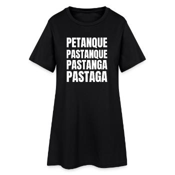 pétanque, pétanque humour, jouer à la pétanque - Robe T-shirt Femme - noir - Devant