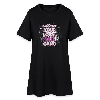 Soutenez votre Nail Gang Nail Tech local - Robe T-shirt Femme - noir - Devant