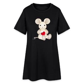 Souris sucrée avec un cœur pour la Saint-Valentin - Robe T-shirt Femme - noir - Devant