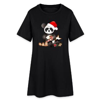 petit panda sucré pour Noël - Robe T-shirt Femme - noir - Devant