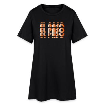 El Paso Gradient Grid - Frauen T-Shirt-Kleid - Schwarz - Vorne