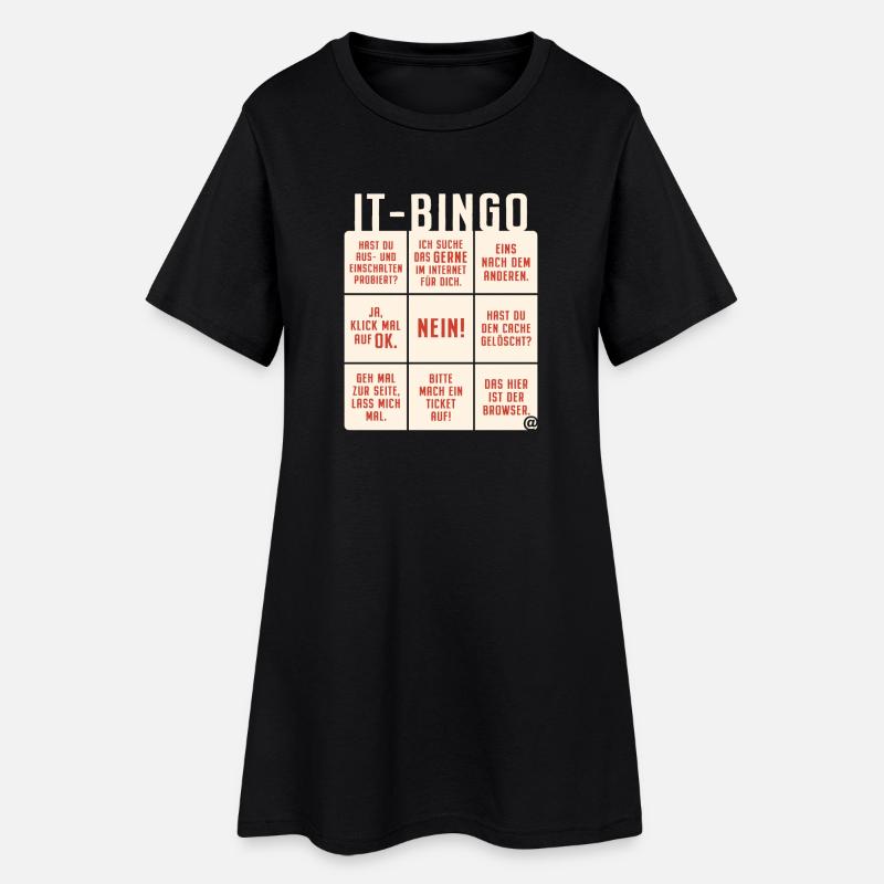 IT Support Bingo Service Desk IT Helpdesk Sysadmin - Frauen T-Shirt-Kleid - Schwarz