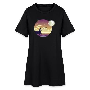 Pêcheur au clair de lune - Robe T-shirt Femme - noir - Devant