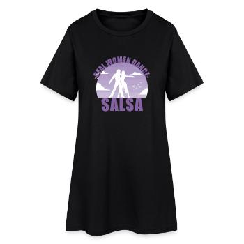 De vraies femmes dansent la salsa! Cadeau de danseur - Robe T-shirt Femme - noir - Devant