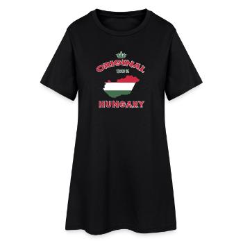 Design original 100 % drapeau de la Hongrie - Robe T-shirt Femme - noir - Devant
