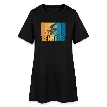Rennrad Vintage Retro Radsport Fahrrad Geschenk - Frauen T-Shirt-Kleid - Schwarz - Vorne